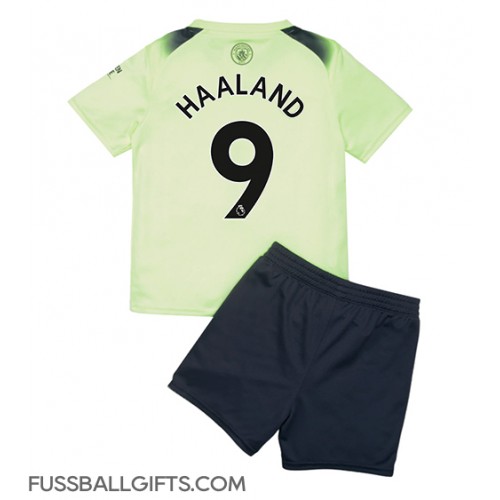 Manchester City Erling Haaland #9 Fußballbekleidung 3rd trikot Kinder 2022-23 Kurzarm (+ kurze hosen)